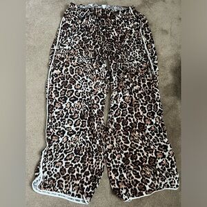 Aerie Leopard Print Pants with White Details